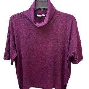 ❤️ GAP BURGUNDY SOFTSPUN BELL SLEEVE SHORT SLEEVE TOP SMALL PETITE